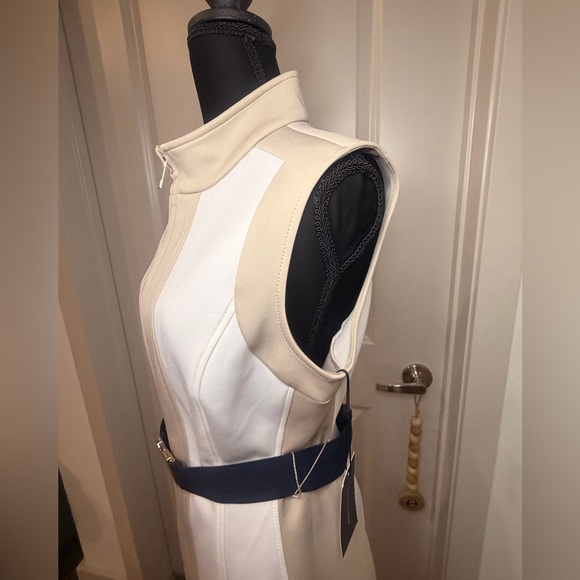 Tommy Hilfiger Elegant White and Tan  Sleeveless Dress - Picture 15 of 16